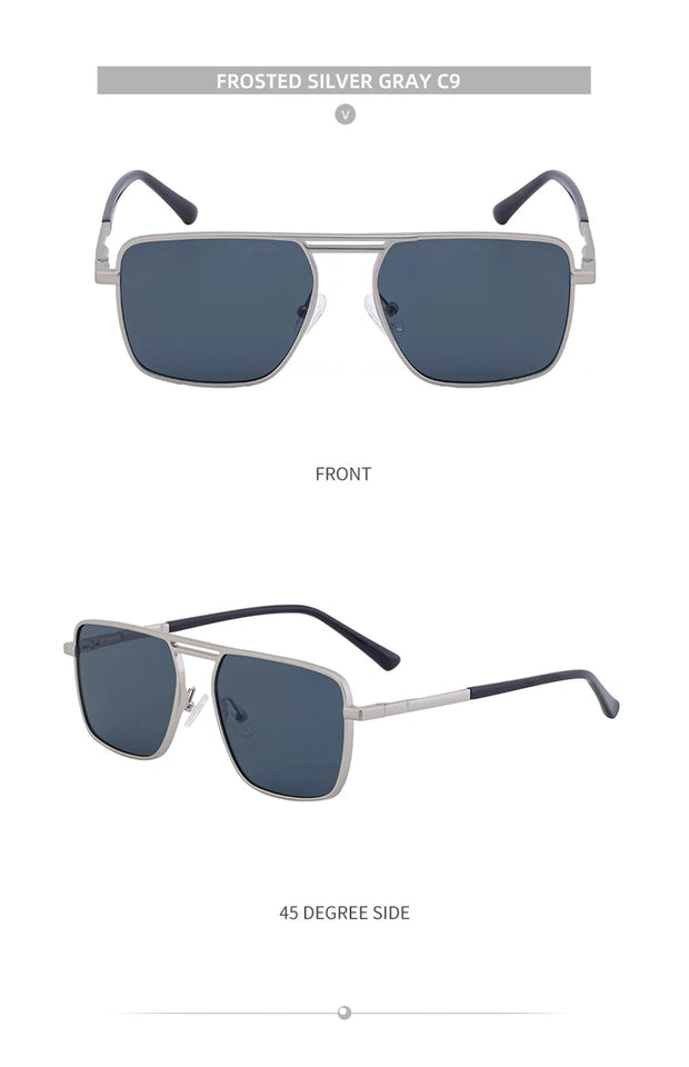 Steampunk Driving Sunglasses - Oversized Square Punk Design with UV400 Protection