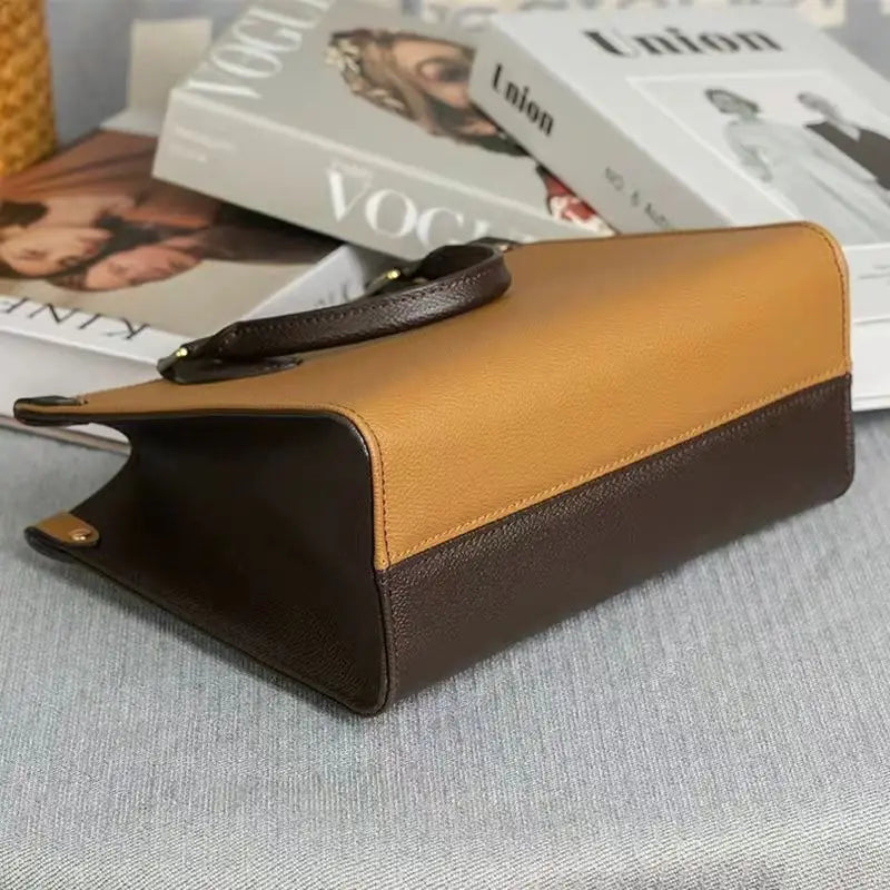 Artistic Retro Cowhide Tote - Women's Premium Leather Handbag with Large Capacity