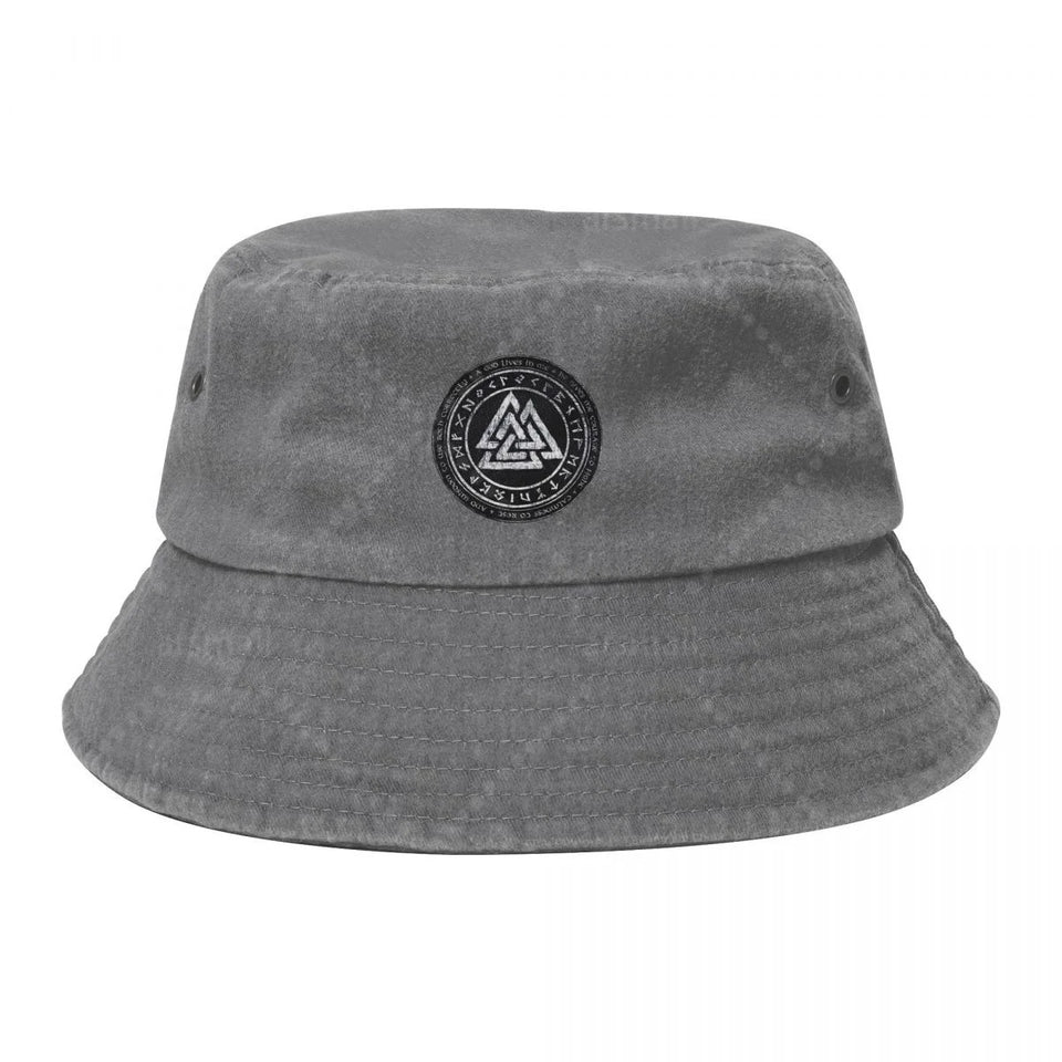 Unisex Viking Bucket Hat - Adjustable Cotton Sun Hat for Beach & Travel