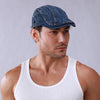 Retro Washed Denim Flat Cap - Adjustable Cotton Sunshade Hat