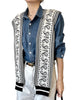 Women's Cotton Paisley Stole - Small Square Shawl with Striped Accents