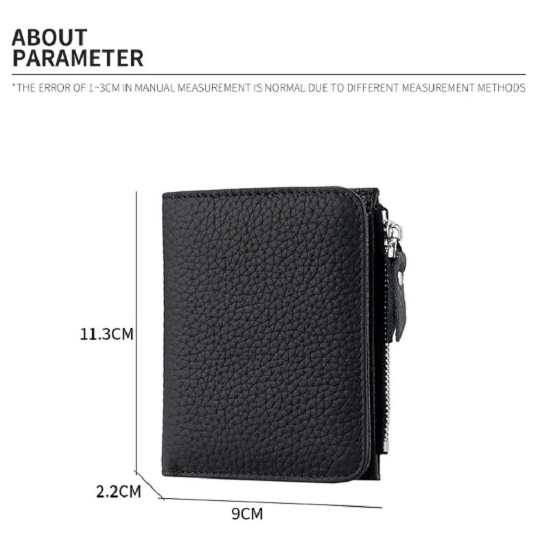 RFID Blocking Women's Leather Wallet - Compact Multi-Card Bifold Purse