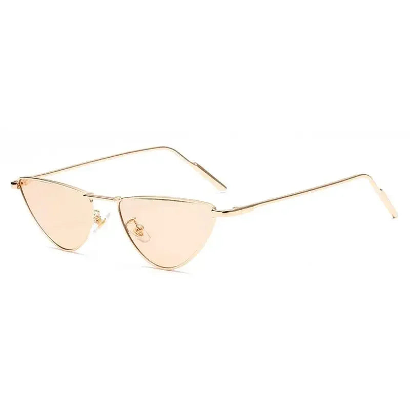 Women's Cat Eye Sunglasses - Luxury Metal Triangle Design with UV400 Protection