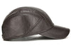 Genuine Leather Baseball Cap for Men - Cowhide Winter Hat with Earflaps