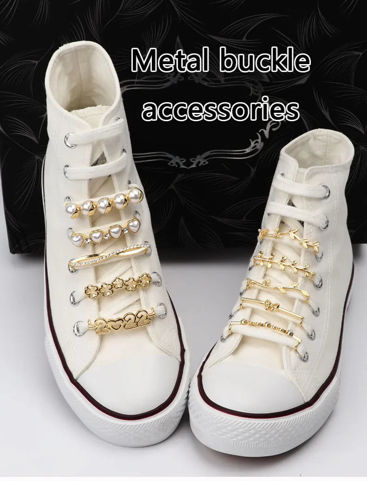 Luxury Pearl Shoe Charm - Vintage Rhinestone Shoelace Buckle Accessory