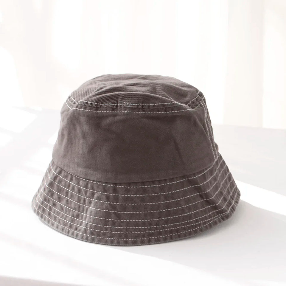 Four Season Women's Bucket Hat - Cotton Fringed with Adjustable Wire Brim