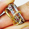 Multi-Layer Stacking Rings Set - Stainless Steel Dual Color Zircon Jewelry