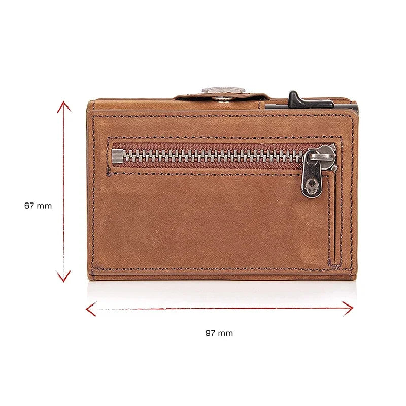 RFID Pop-Up Card Case - Leather Wallet with Multiple Compartments for Men & Women