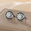 Engraved Lion King Cufflinks - Norse Viking Stainless Steel