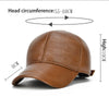 Adjustable Men's Genuine Cowhide Leather Baseball Cap - Fall Winter Sports Hat