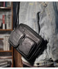 Leather Messenger Bag - Casual Crossbody with Zipper Design