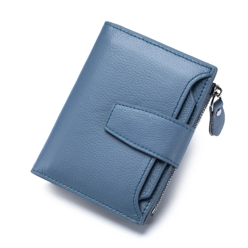 Large Capacity Women's RFID Wallet - Leather Bifold with Coin Pocket & ID Windows