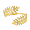 Metal Leaf Upper Arm Cuff - FTCY Greek Roman Style Gold Armband