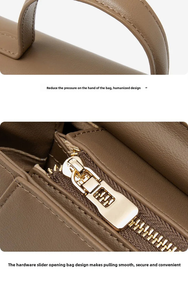 Premium Cowhide Leather Handbag - Women's Fashion Shoulder Bag