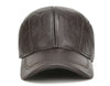 Genuine Leather Baseball Cap for Men - Cowhide Winter Hat with Earflaps