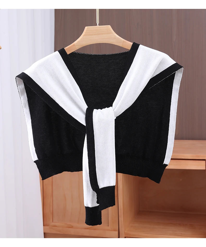 Women's Cotton Paisley Stole - Small Square Shawl with Striped Accents