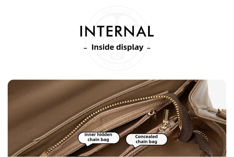 Premium Cowhide Leather Handbag - Women's Fashion Shoulder Bag