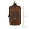 Genuine Leather Men's Belt Bag - First Layer Cowhide Waist Pouch with Hardware Clasp