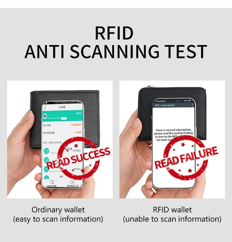 RFID Blocking Women's Leather Wallet - Compact Multi-Card Bifold Purse