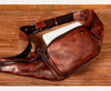 Vegetable Tanned Cowhide Waist Bag - Multi-Functional Vintage Leather