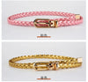 0.8cm Thin Braided PU Leather Belt - Women's Pin Buckle Waistband 110cm