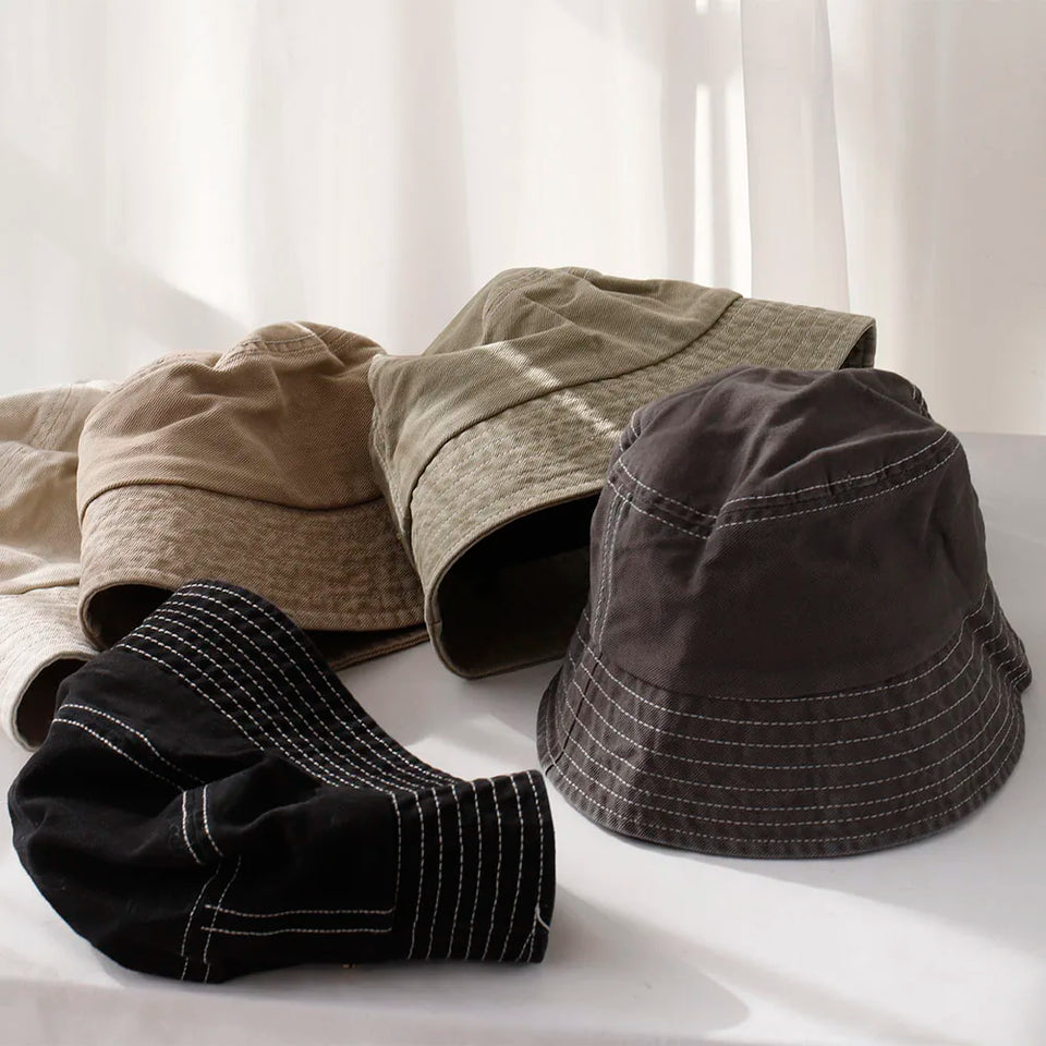 Four Season Women's Bucket Hat - Cotton Fringed with Adjustable Wire Brim