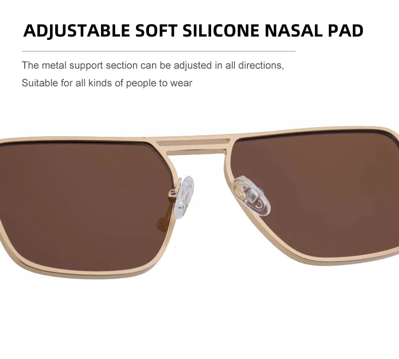 Steampunk Driving Sunglasses - Oversized Square Punk Design with UV400 Protection