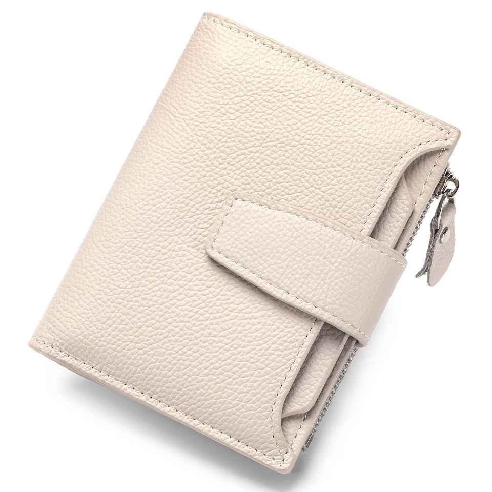Large Capacity Women's RFID Wallet - Leather Bifold with Coin Pocket & ID Windows