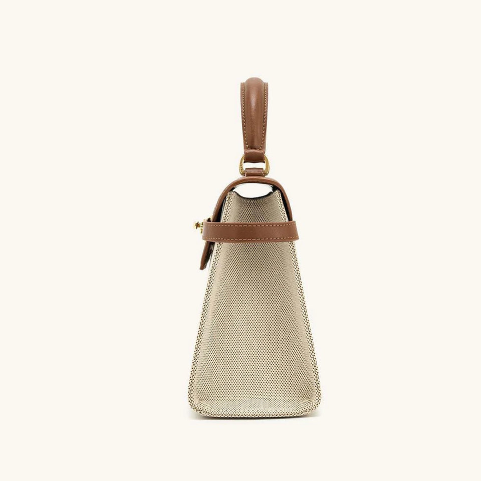 Trapezoidal Leather Handbag for Women - Versatile Tote Style