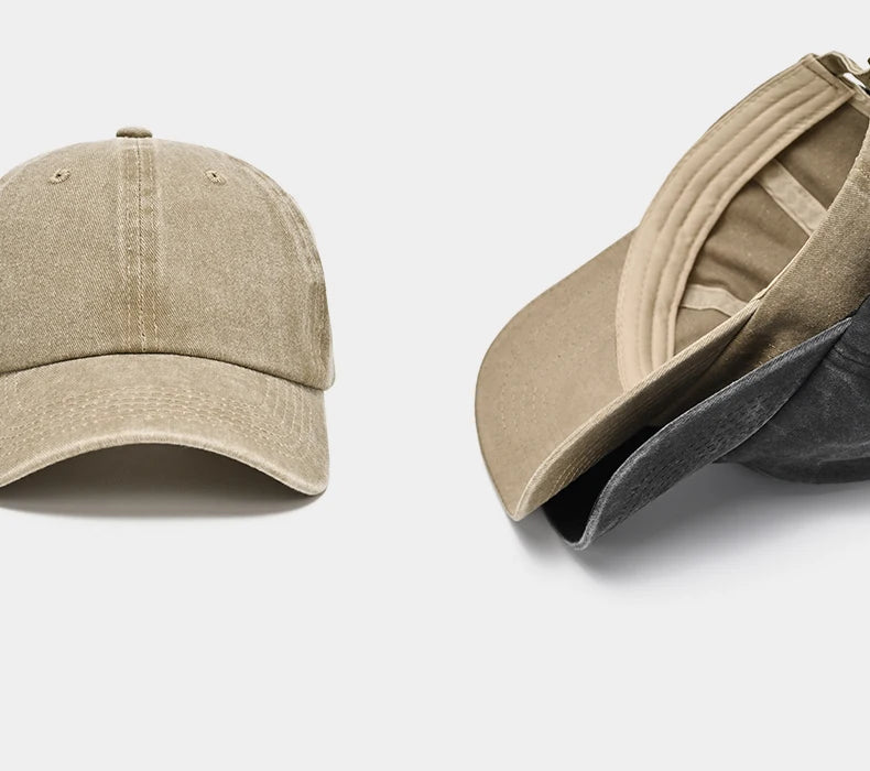 Vintage Hip Hop Baseball Cap - Washed Cotton Snapback for Men & Women