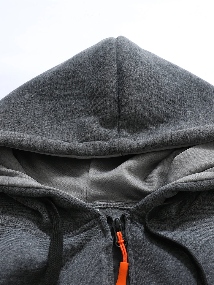 Men's Fitted Snake Print Hoodie - Casual Outdoor Sportswear with Zipper Design