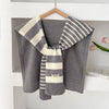 Preppy Striped Knitted Scarf - High-Grade Office Shawl for Air-Conditioned Spaces