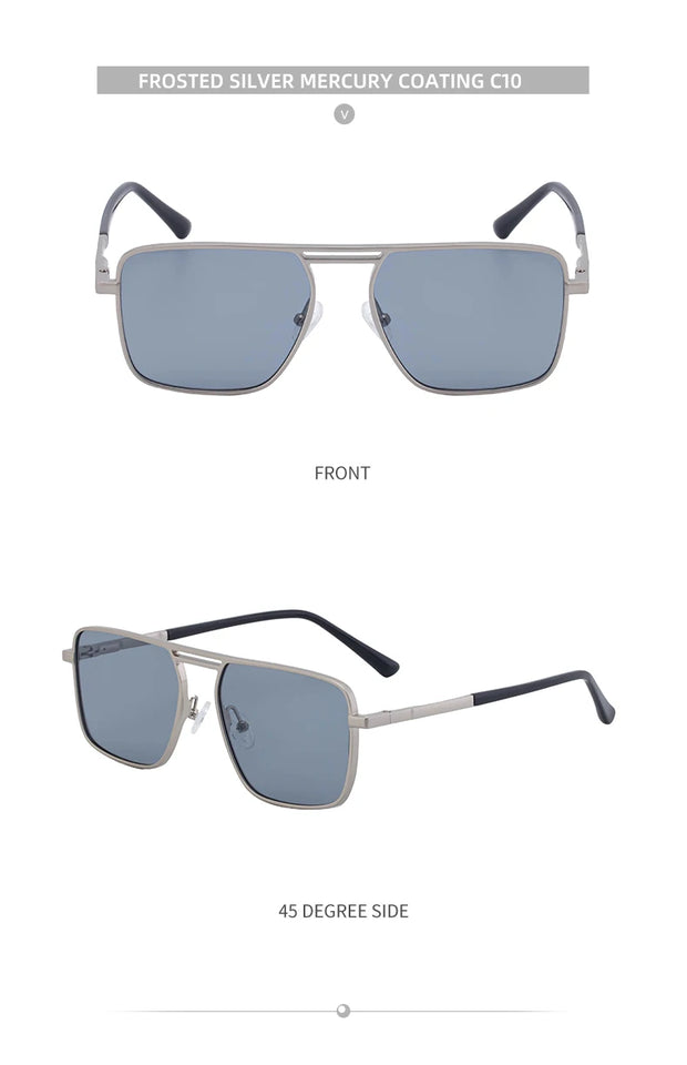 Steampunk Driving Sunglasses - Oversized Square Punk Design with UV400 Protection