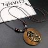 Retro Wooden Leaf Owl Necklace - Women's Long Chain with Clock Pendant Jewelry