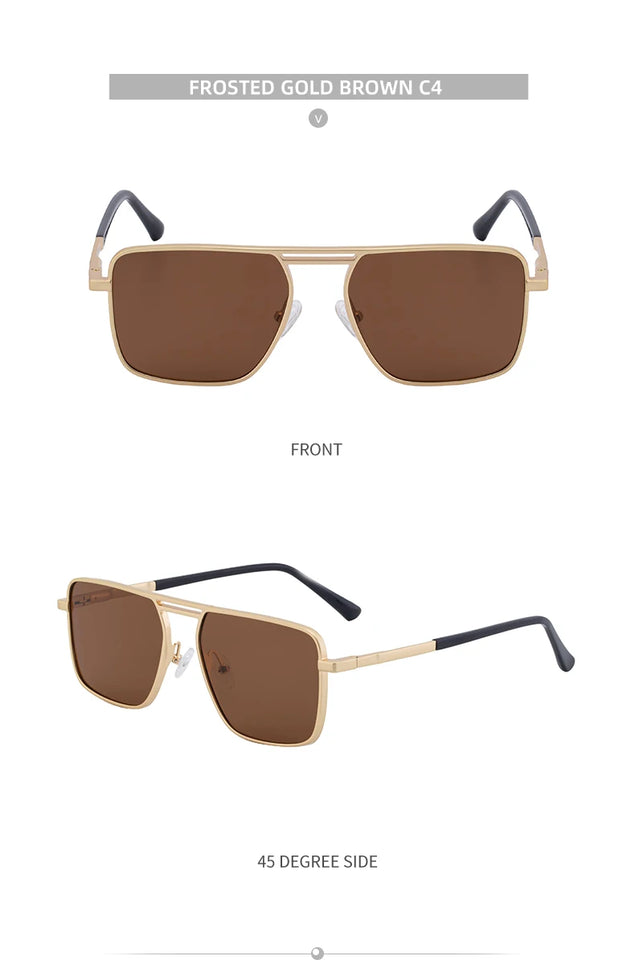 Steampunk Driving Sunglasses - Oversized Square Punk Design with UV400 Protection