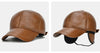Adjustable Men's Genuine Cowhide Leather Baseball Cap - Fall Winter Sports Hat