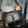 Leather Messenger Bag - Casual Crossbody with Zipper Design