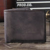 Vintage Crazy Horse Leather Wallet - Handmade Men's Bifold with Money Clip